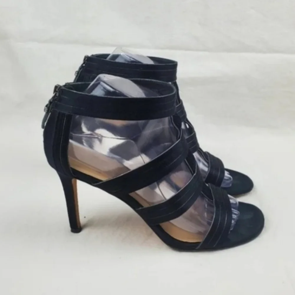 Via Spiga black cage heel sandals
